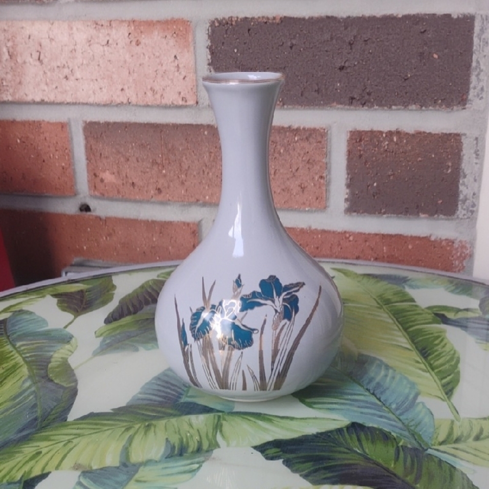 Vintage Blue and Gold Vase